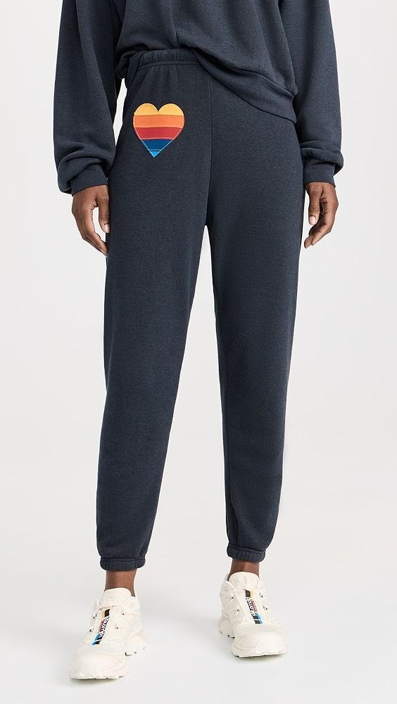 Aviator Nation Rainbow Heart Stitch Sweatpants | Shopbop Product Image