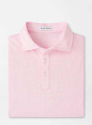 Peter Millar Mens Pilot Mill Halifax Stripe Short-Sleeve Polo | Color: Palmer Pink | Size: M Product Image