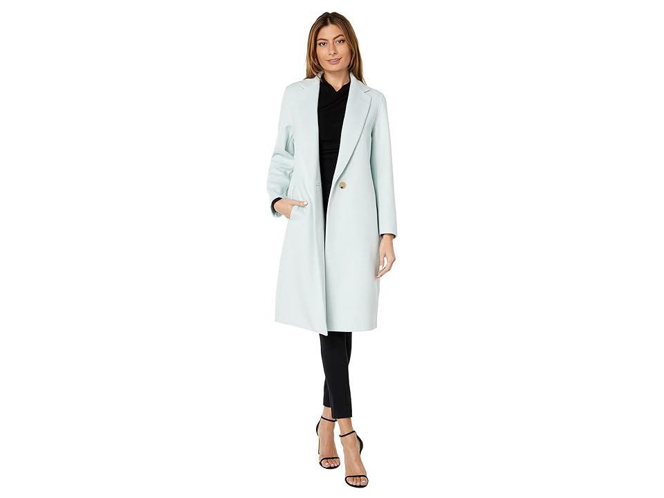 Vince Classic Straight Coat (Mint Glass) Women's Clothing Product Image