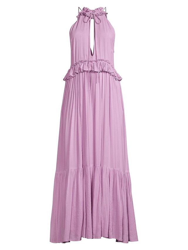 Womens Alegra Ruffled Keyhole Maxi Dress Product Image