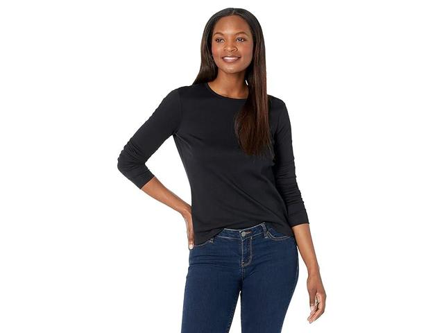 L.L.Bean Petite Pima Crew Neck Long Sleeve Women's Clothing Product Image