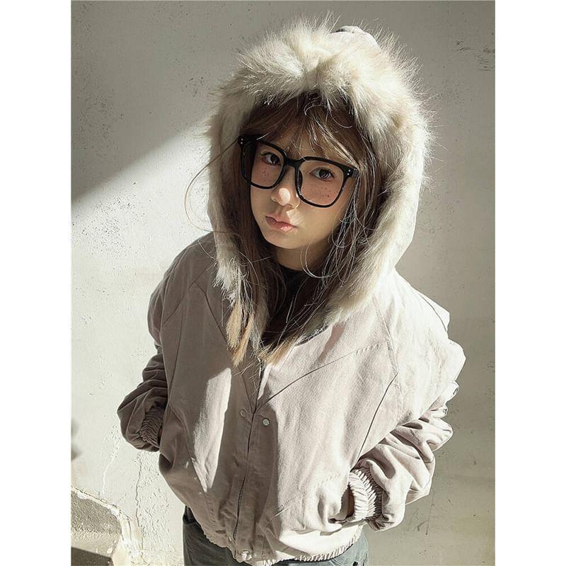 Fleece Lined Hooded Zip-Up Jacket Product Image