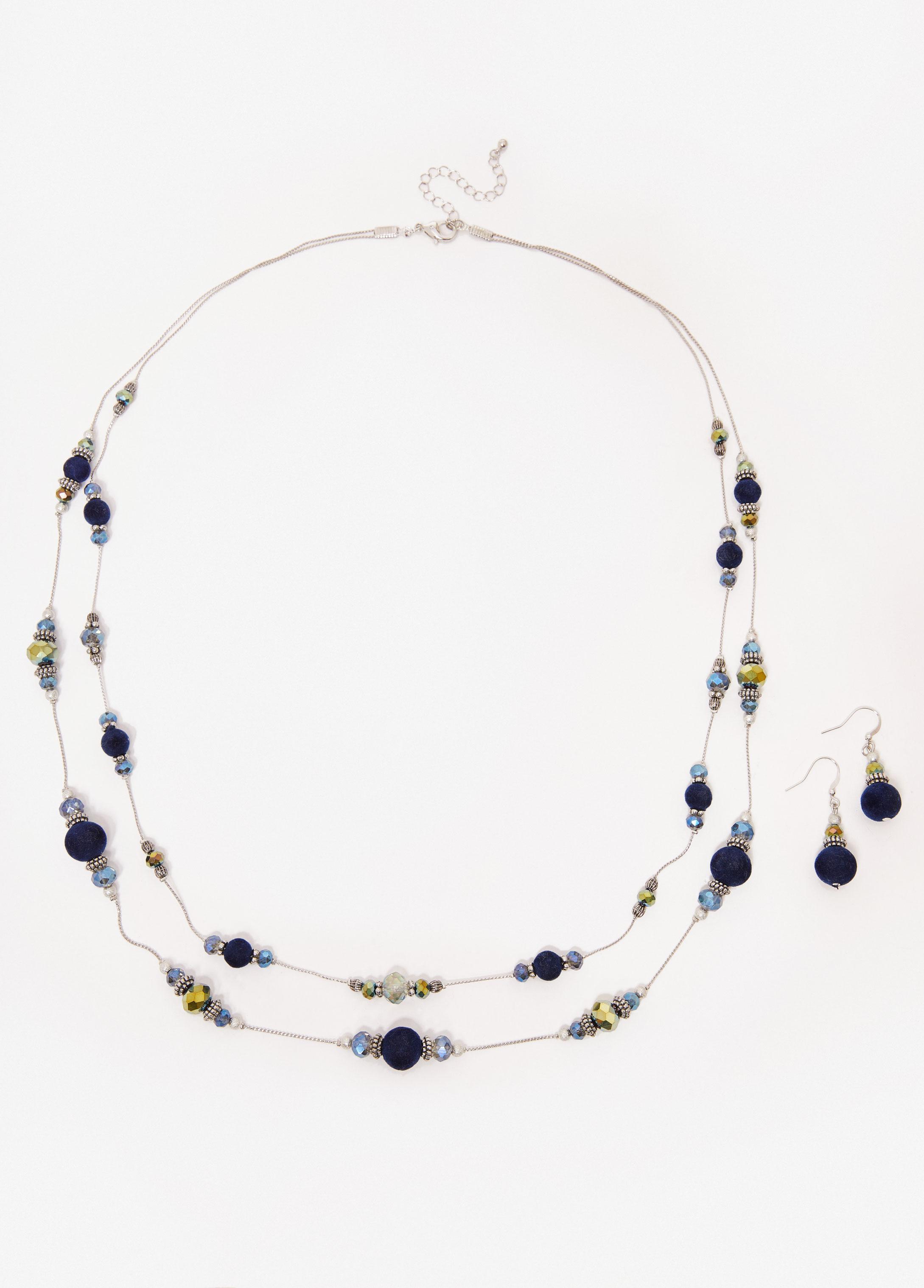 Velvet Beaded Necklace Set Product Image