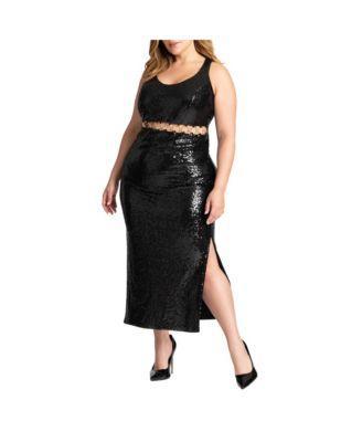 Plus Size Sequin Dress W Hardware Detail Product Image