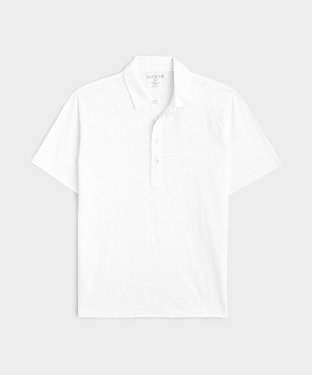 Linen Polo in White Product Image