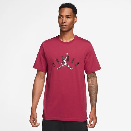 Jordan Mens Jordan Flt MVP Jumpman Short Sleeve Crew - Mens Cardinal Red/Black Product Image