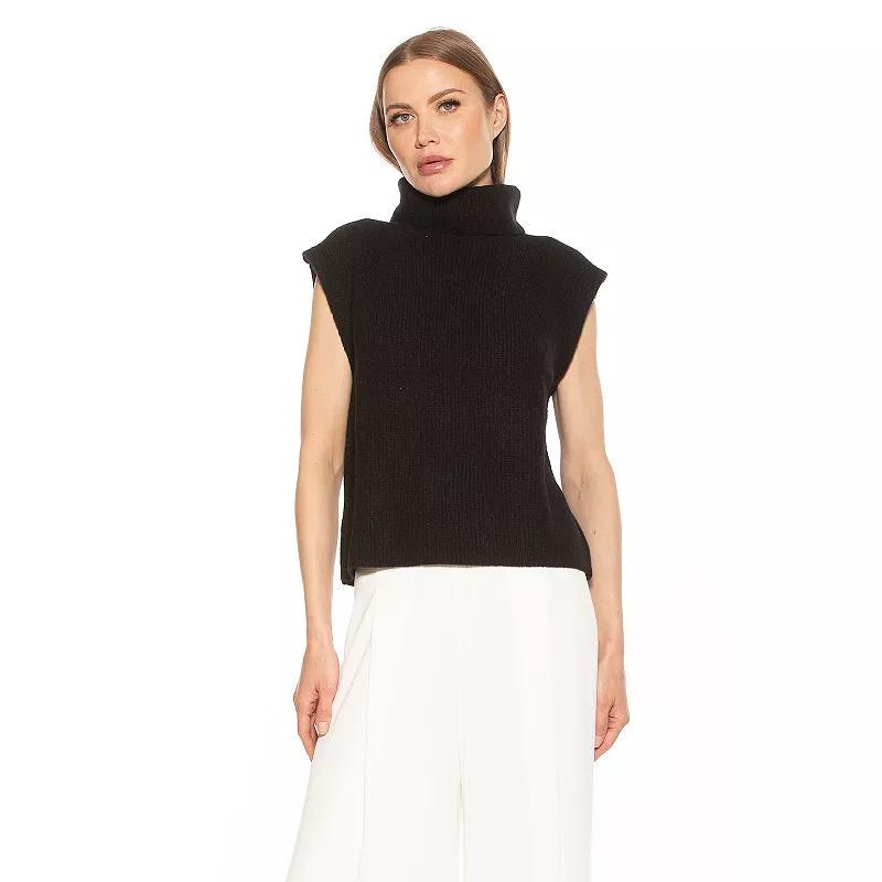 Womens ALEXIA ADMOR Jaylani Ribbed Knit Turtleneck Sweater Vest product image