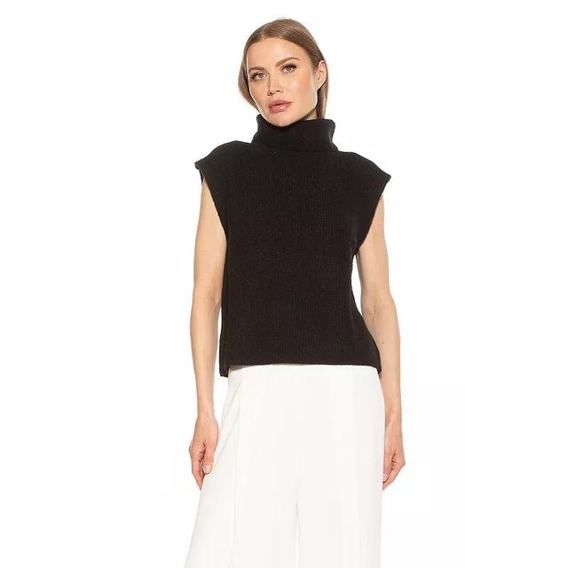 Womens ALEXIA ADMOR Jaylani Ribbed Knit Turtleneck Sweater Vest Product Image