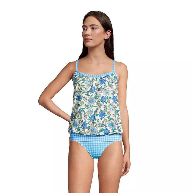 Womens Lands End DDD-Cup Bust-Minimizer Blouson Chlorine-Resistant Tankini Swim Top Product Image