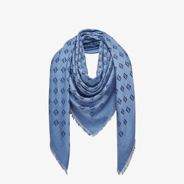 FF ShawlLight blue silk and wool double-faced shawl Product Image