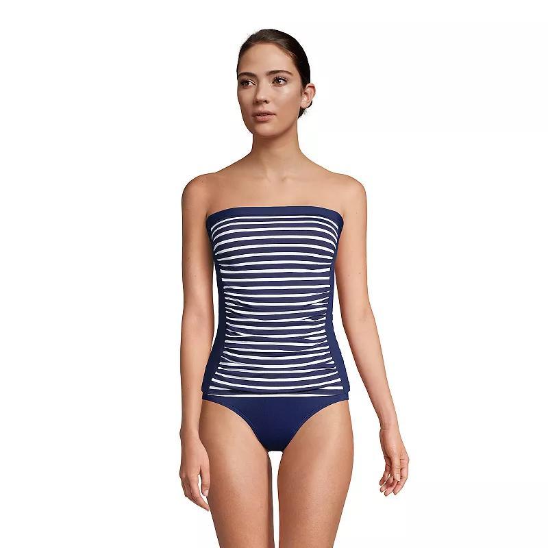 Womens Lands End Chlorine Resistant D-Cup Bandeau Tankini Top Product Image