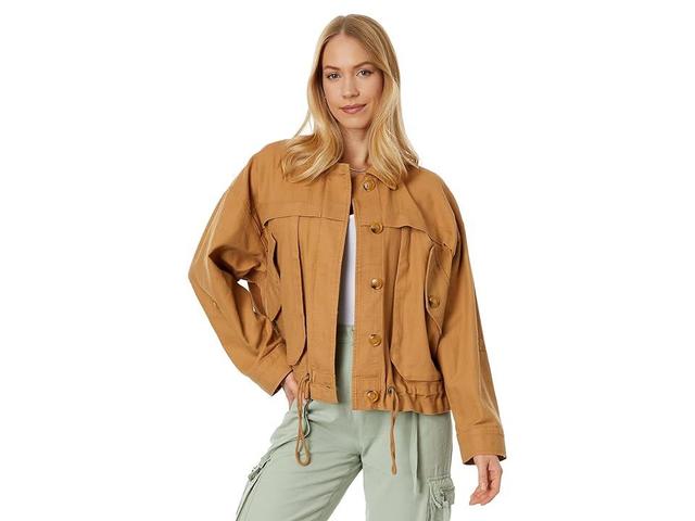 Blank NYC Linen Utility Jacket in A Game (Camel) Women's Clothing Product Image