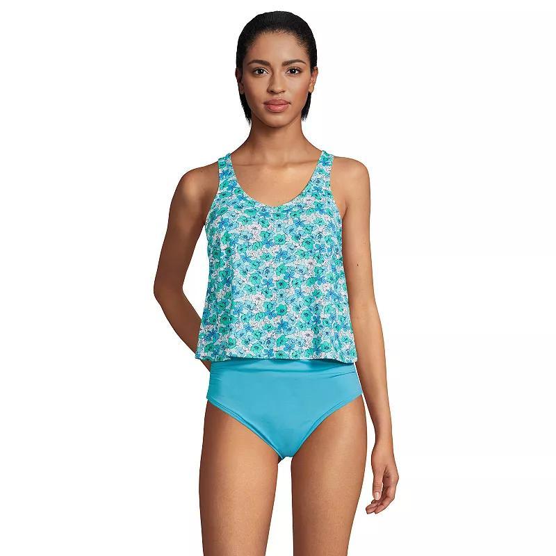 Womens Lands End D-Cup Chlorine Resistant V-neck One Piece Faux-kini Swimsuit Product Image