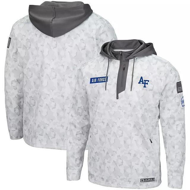 Mens Colosseum Arctic Camo Air Force Falcons OHT Military Appreciation Quarter-Zip Hoodie Product Image