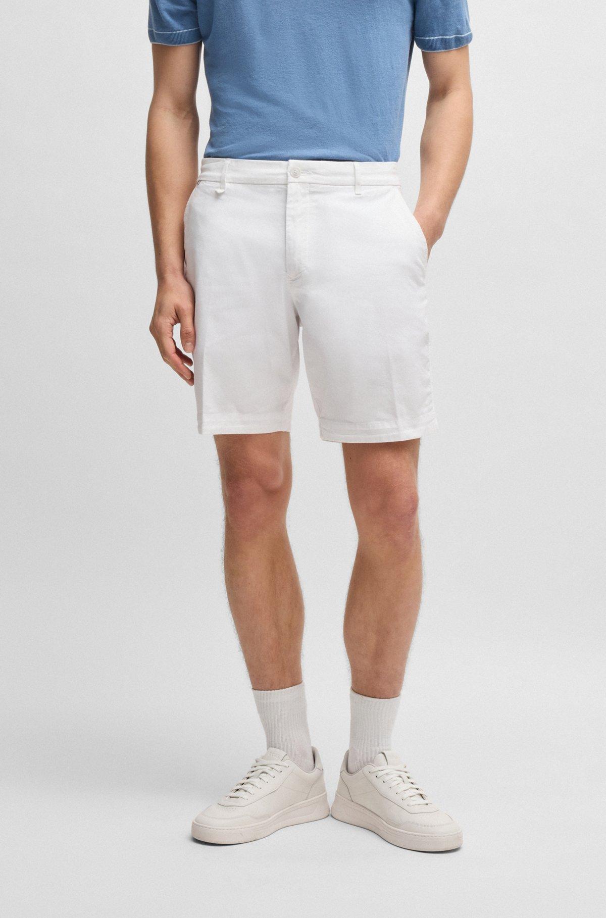 Slim-fit shorts in stretch-cotton twill Product Image