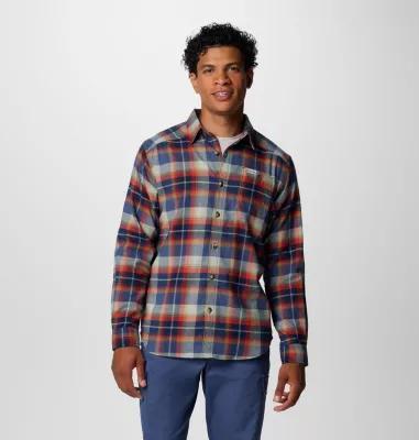 Mens Columbia Cornell Woods Flannel Shirt Blue Buffalo Product Image