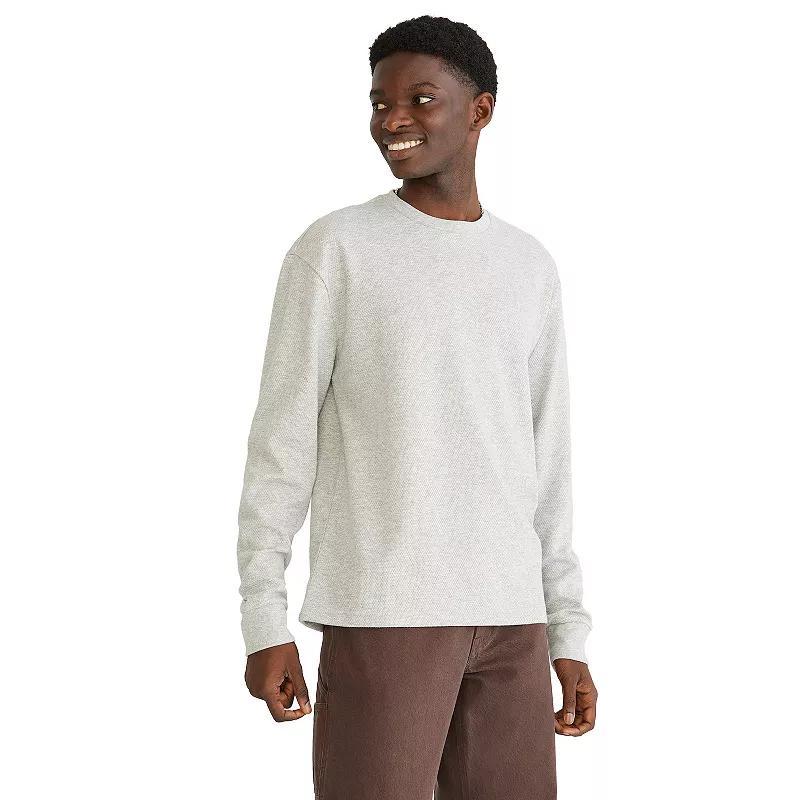 Mens Aeropostale Crewneck Long Sleeve Thermal Shirt Light Grey Gray Product Image