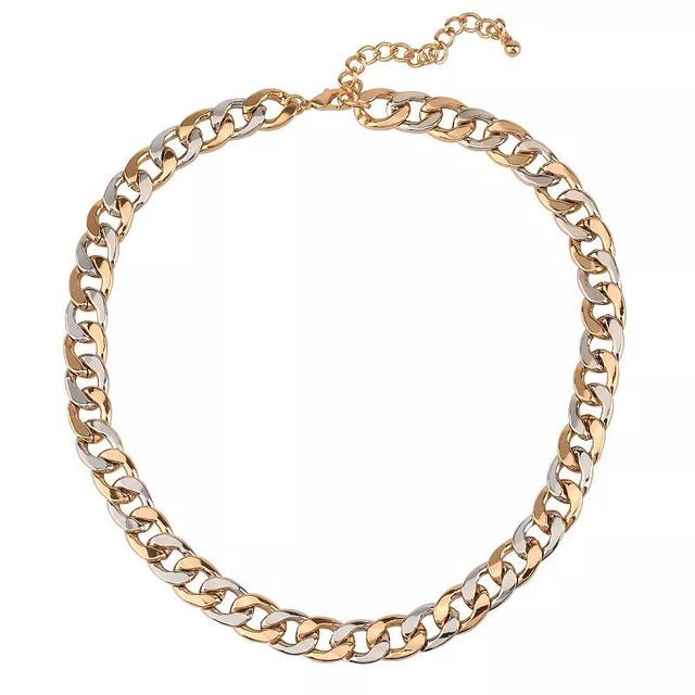 Two Tone Chunky Link Collar Necklace, Womens, None Product Image