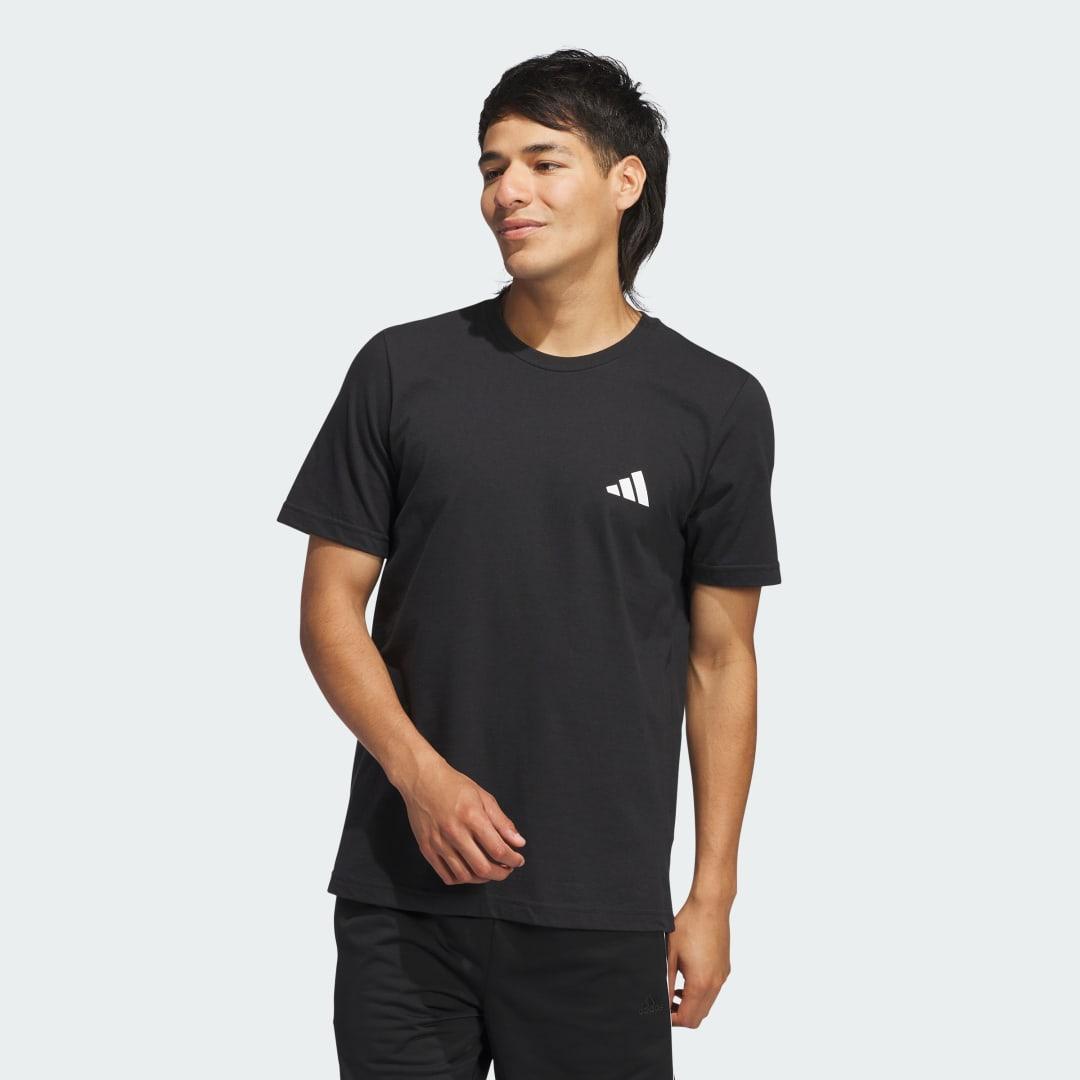 adidas India Cricket Traditional Graphic Tee Black L Mens Product Image