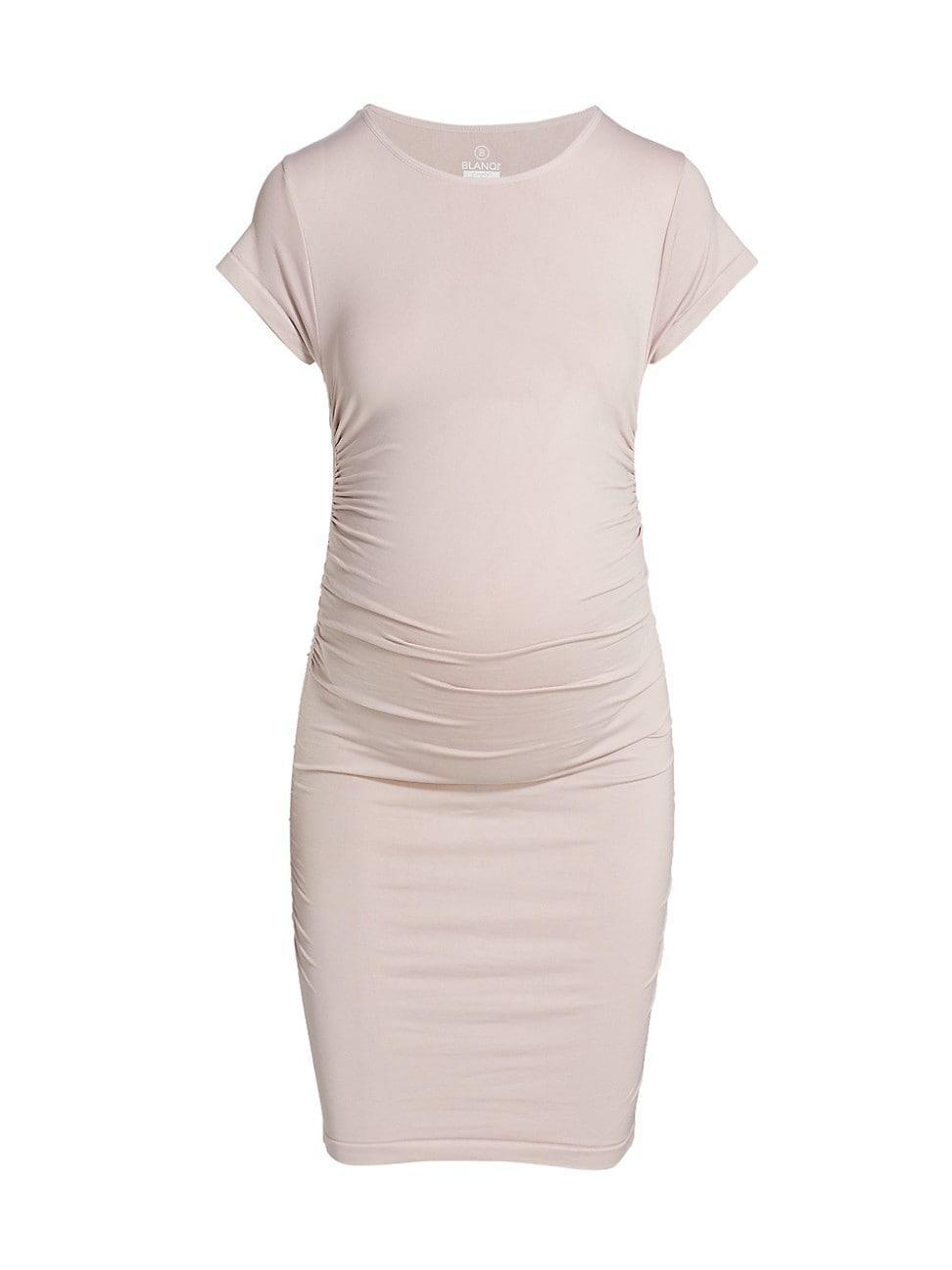 Womens Everyday Maternity Ruched Crewneck Minidress Product Image