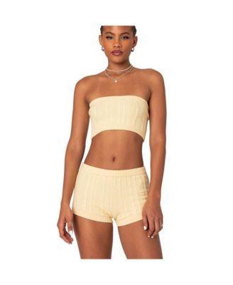 Edikted Womens Raegan Cable Knit Bandeau Top Product Image