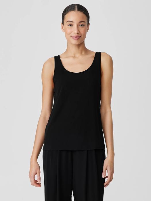 Stretch Silk Jersey Scoop Neck Tank Product Image