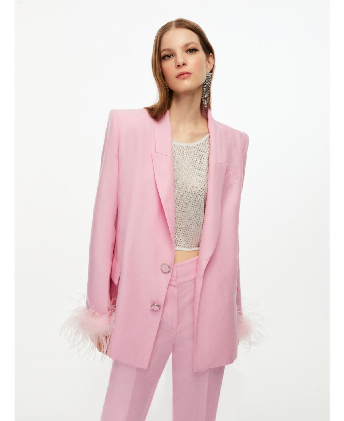 Nocturne Womens Feathered Blazer Jacket Product Image