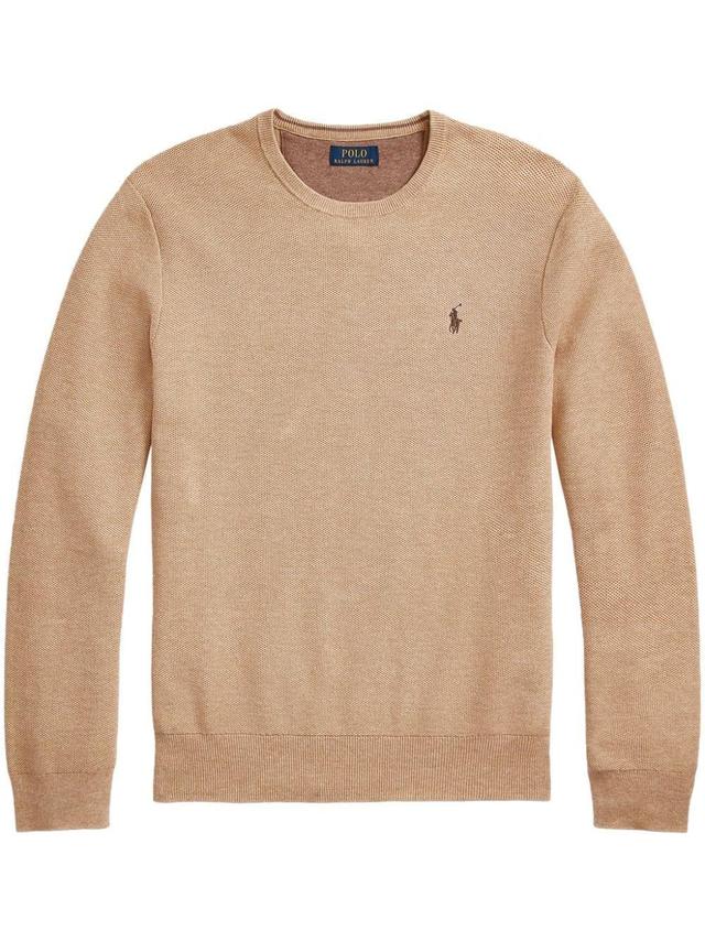 Polo Pony-embroidered Jumper In Neutrals Product Image