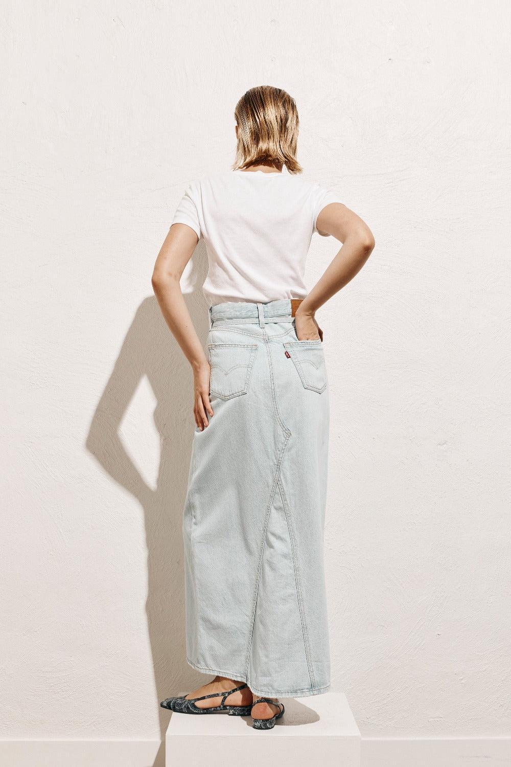 Levi's Long Icon Midi Skirt Light Blue Product Image