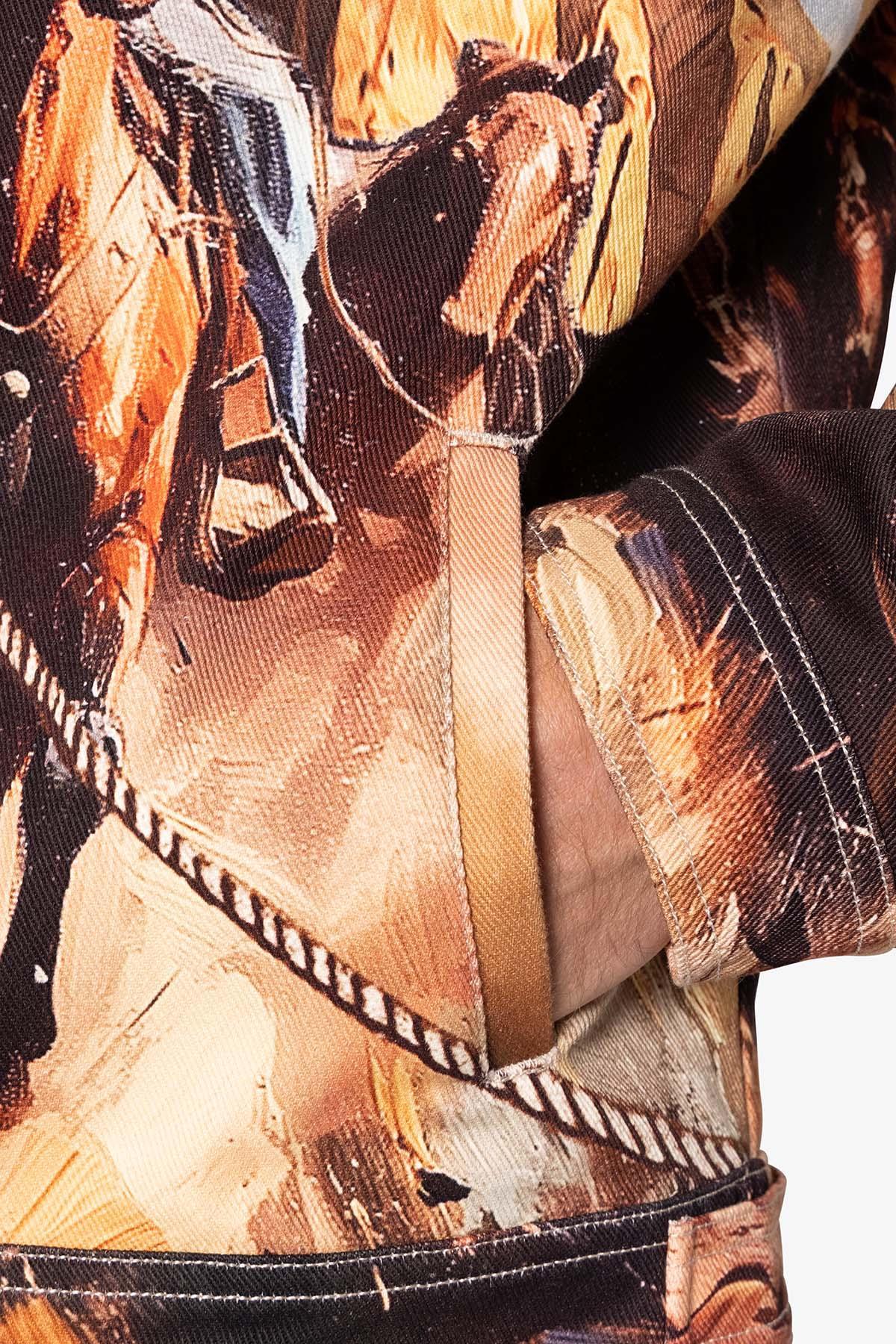 Cowboy Print Trucker Jacket - Multi Product Image