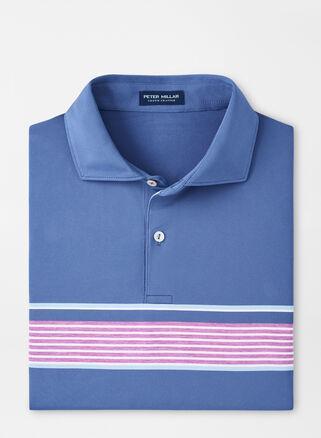 Peter Millar Mens Ledger Performance Jersey Polo | Color: Blue Pearl | Size: XL Product Image