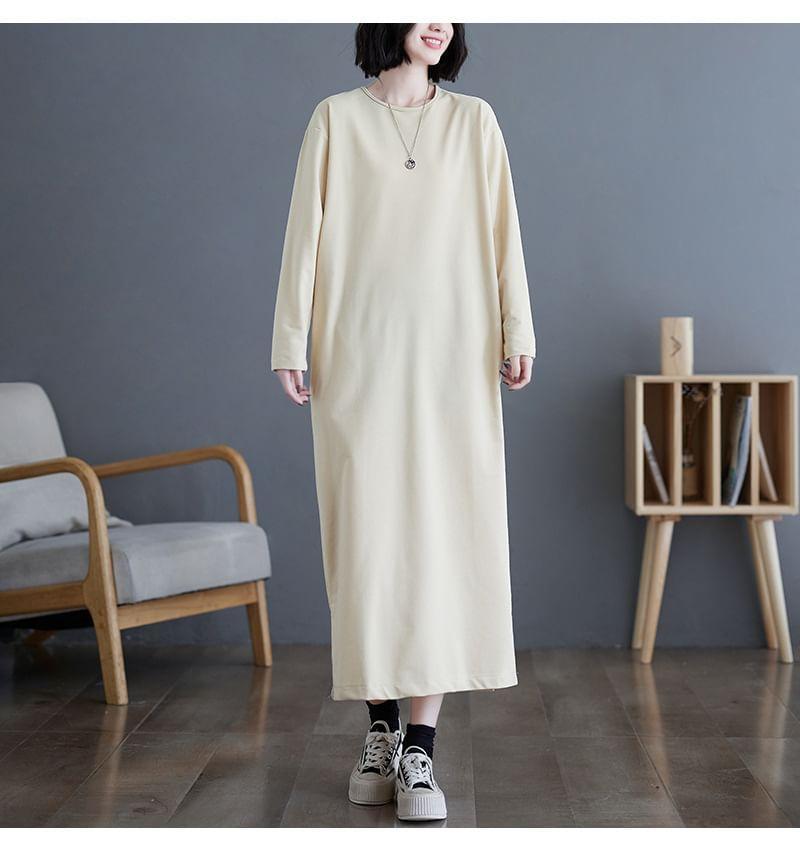 Long Sleeve Crew Neck Maxi Dress product image