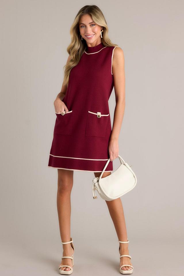 Timeless Tapestry Burgundy Sleeveless Mini Dress Product Image