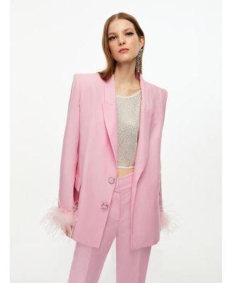 Nocturne Womens Feathered Blazer Jacket Product Image