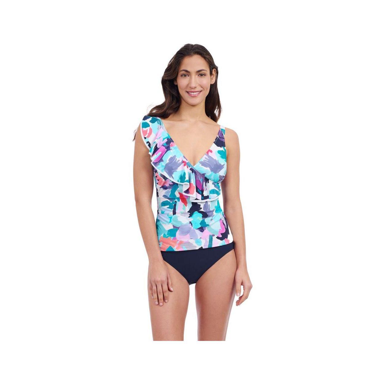 Profile by Gottex Womens Holi Ruffle V Neck Surplice Tankini Product Image