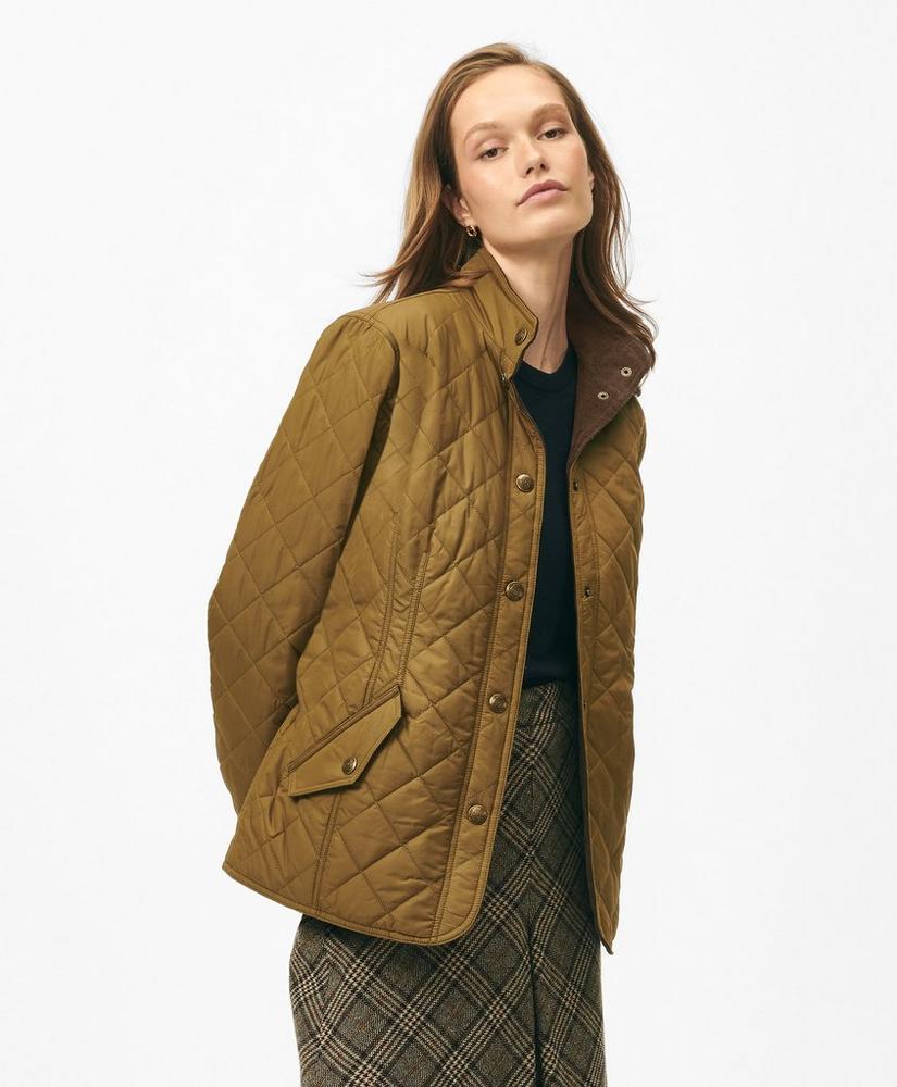 Belted Military-Inspired Quilted Jacket in Nylon Product Image