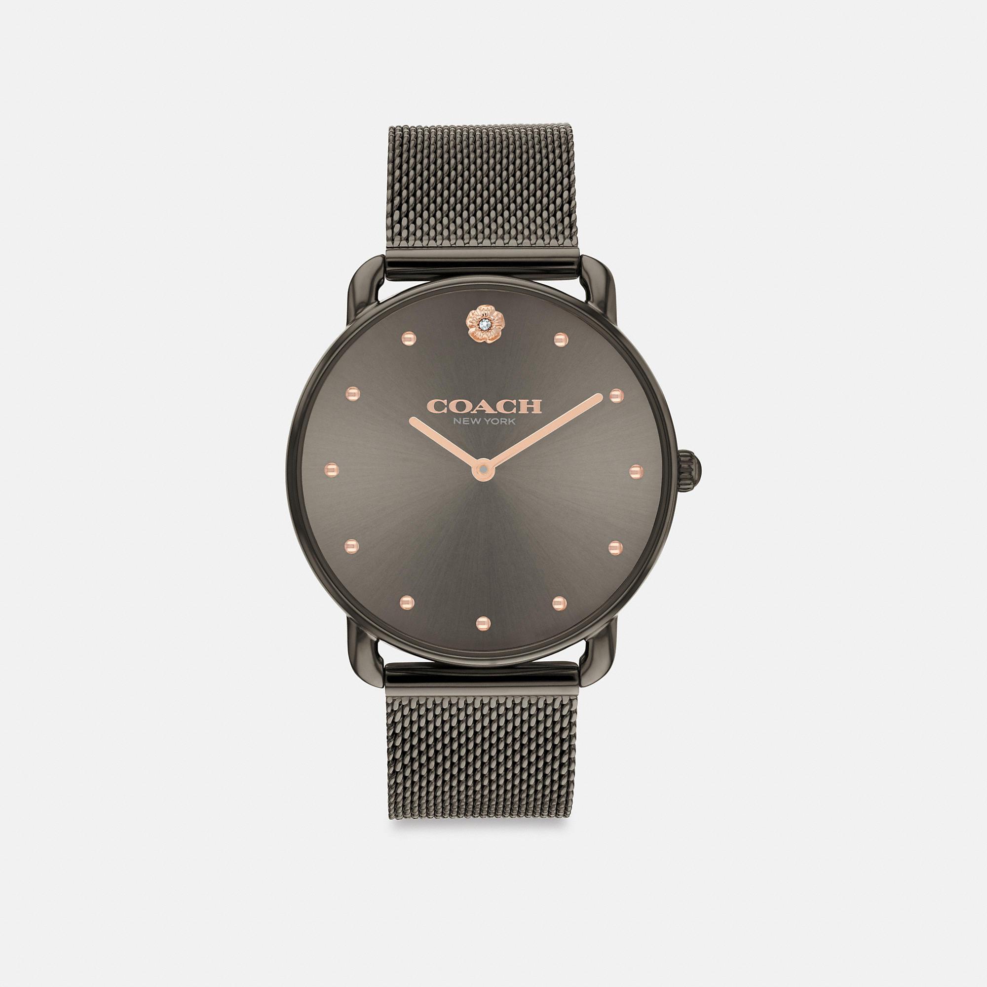 COACH Womens Elliot Quartz Analog Grey Mesh Bracelet Watch Product Image