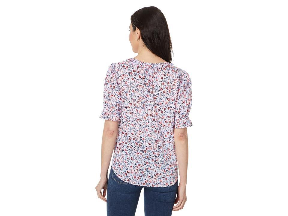 Tommy Hilfiger Floral Puff Sleeve Top (Bright /Scarlet) Women's Clothing Product Image