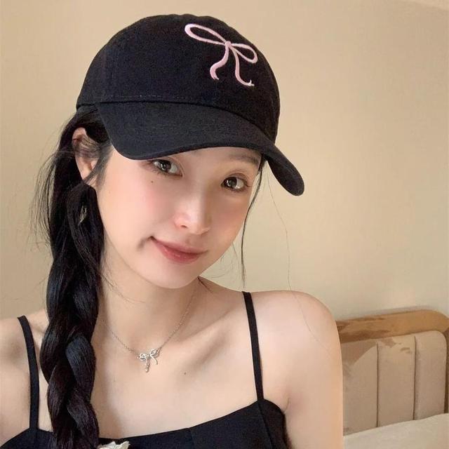 Bow Embroidered Baseball Cap Product Image