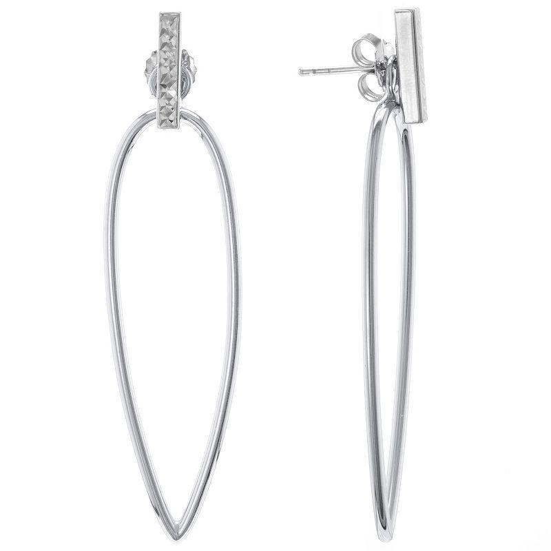 Judy Crowell Sterling Silver Textured Drop Earrings, Womens Product Image