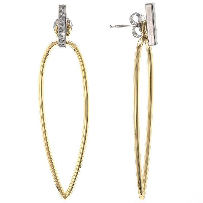 Judy Crowell Sterling Silver Textured Drop Earrings, Womens, Gold Product Image