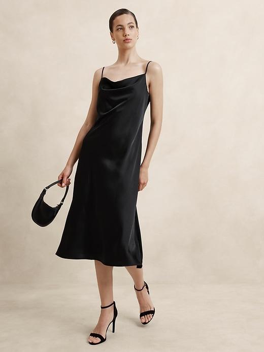 Satin Midi Slip Dress Product Image