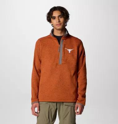 Columbia Men's Collegiate Sweater Weather Fleece Half Zip Pullover - Texas- Product Image