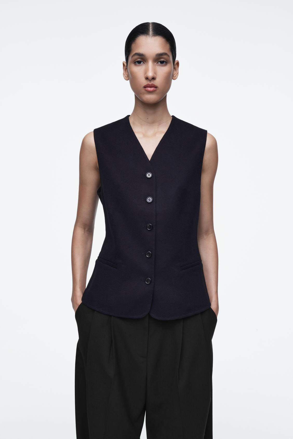 DOUBLE-FACED WOOL VEST Product Image