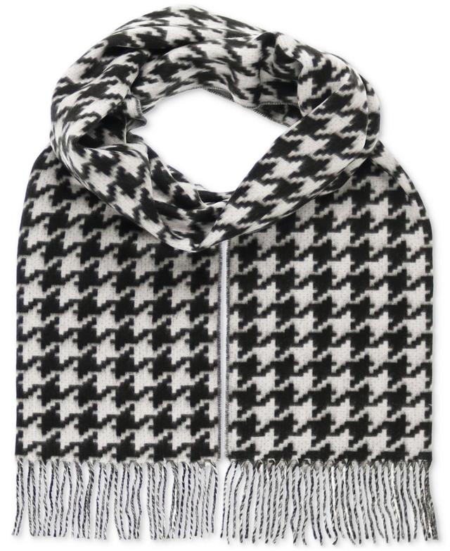 Fraas Womens Houndstooth Fringe-Trim Scarf Product Image