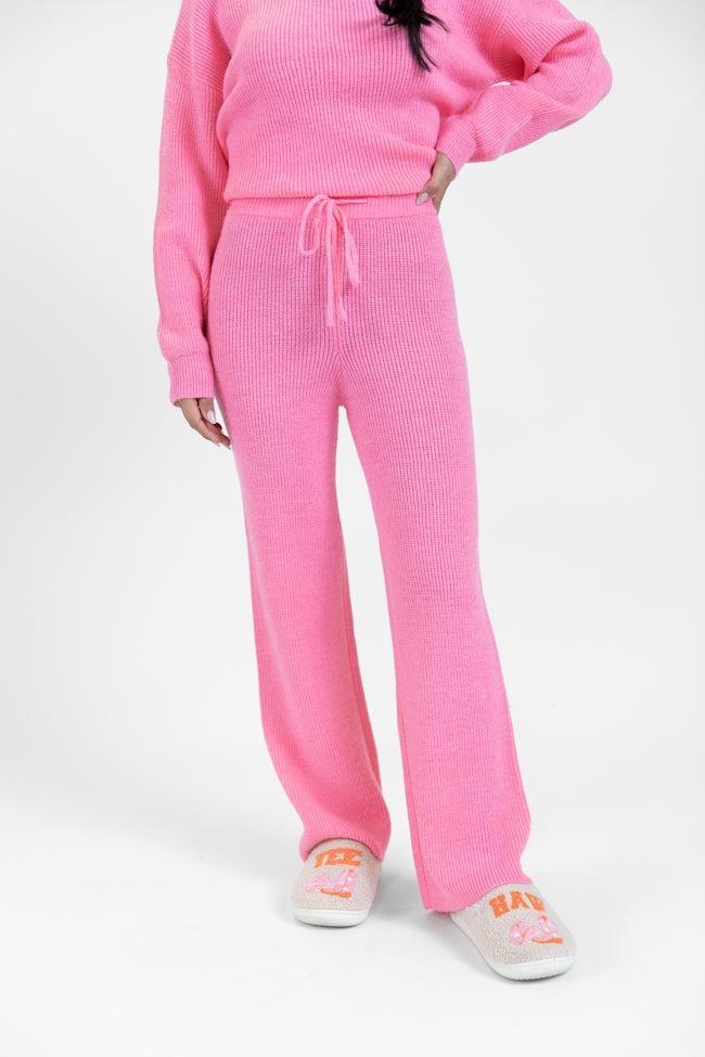 Cloud Chaser Pink Sweater Knit Pants Product Image