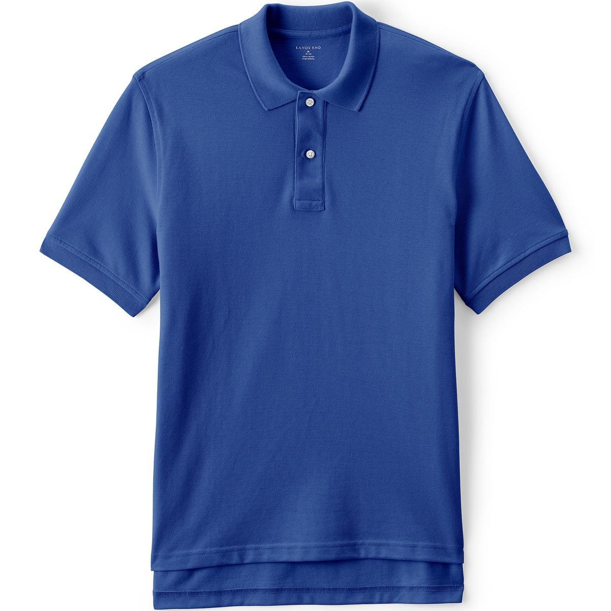 Lands End School Uniform Mens Short Sleeve Mesh Polo Shirt Product Image