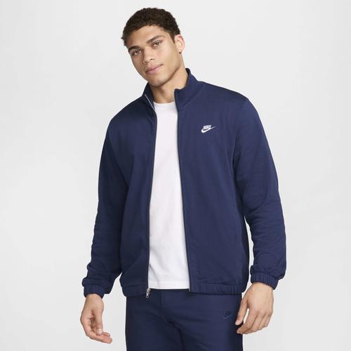 Mens Nike Club Knit Jacket Black Navy Product Image