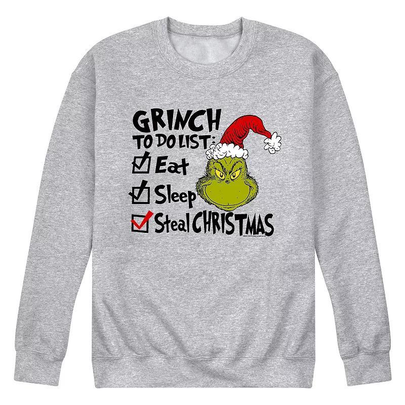 Mens Dr. Suess The Grinch To Do Sweatshirt Athletic Grey Product Image