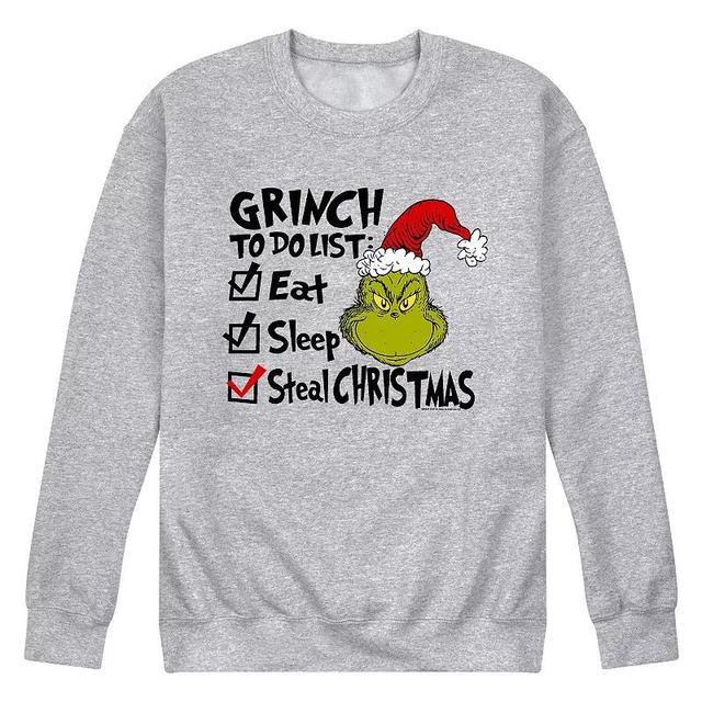 Mens Dr. Suess The Grinch To Do Sweatshirt Athletic Grey Product Image